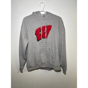 Wisconsin Badgers logo gray hoodie womens‎ large sportswear normcore casual